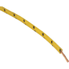 Fabric-braided Hook-up Wire Yellow, Lacquer
