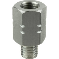 Female M10-1.25 To Male M10-1.5 Thread Adapter 20 Mm Long Silver