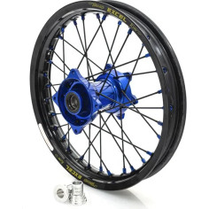 Elite Mx-en Wheel, Black Spokes Black, Blue Hub