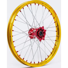 Elite Mx-en Wheel, Silver Spokes Gold, Red, Silver