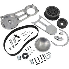 2 Open Belt Drive Kit Black, Chrome, Polished