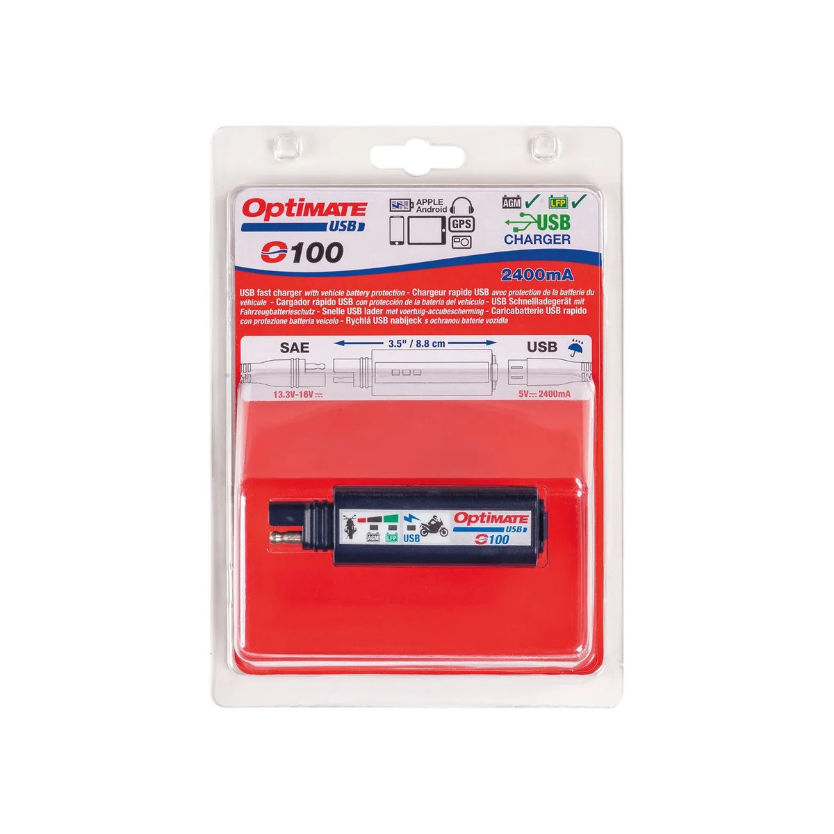 Optimate Single Usb Charger Blue
