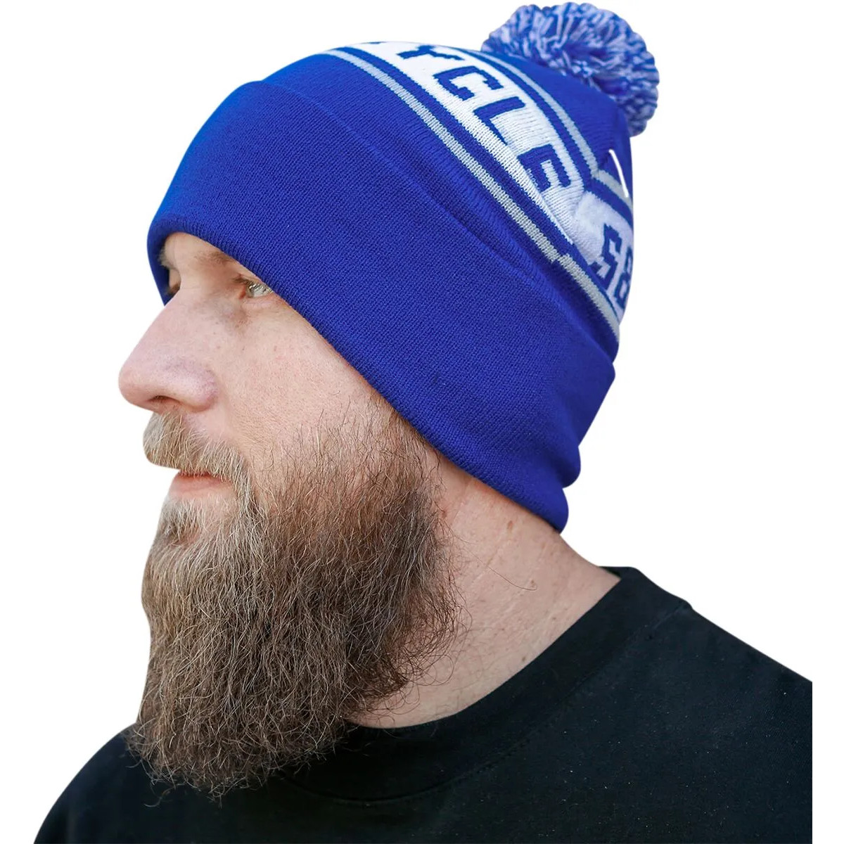 Hat Beanie Blue, White