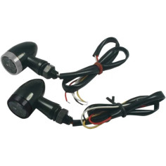 Led Bullet Turn Signal Lights With Rings Black