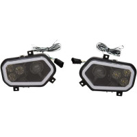 Led Headlight For Utv Black W-halo
