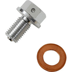 Magnetic Drain Plug Silver, Anodized Clear
