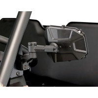Side Mirror Adapter With Flat Mountable Option For Polaris Pro-fit Roll Cages Black