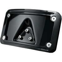 Curved Laydown License Plate Mount With Frame Gloss Black
