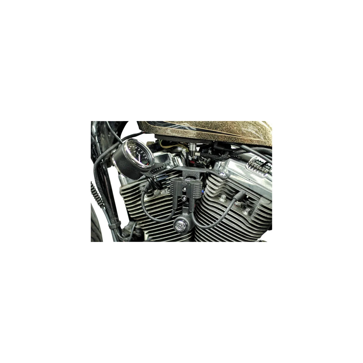 Sportster Speedometer Relocation Kit Black, Powder-coated