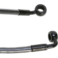 E-z Align Braided Single Disc Front Brake Line Black, Black Pearl