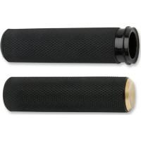 Knurled Grips Black, Brass