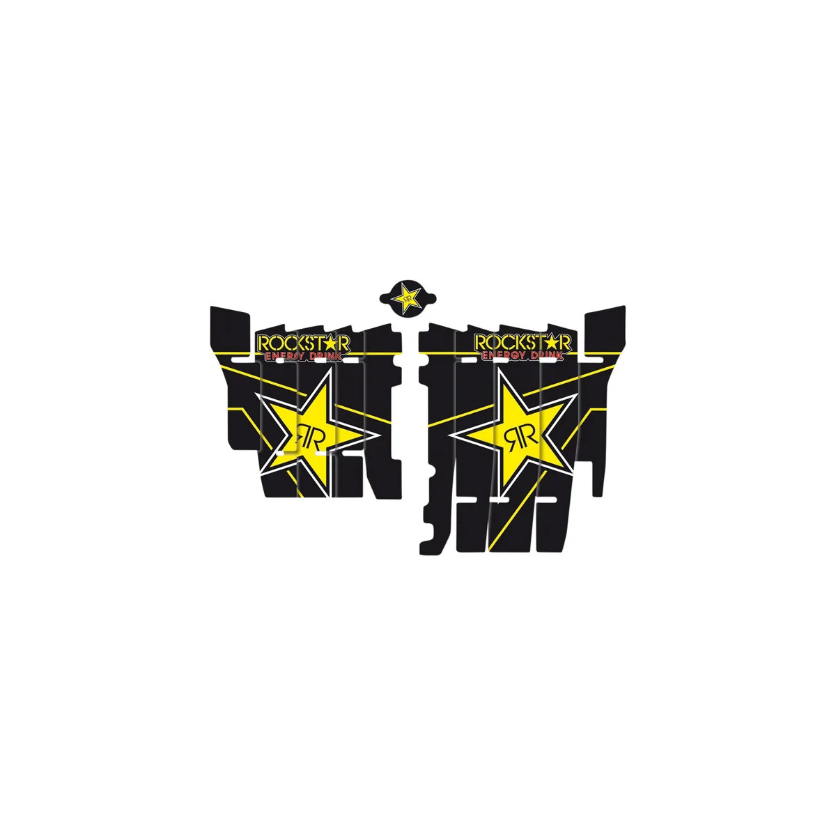 Rockstar Rad Louver Decals Black, Yellow