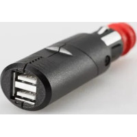Usb Double Charging Socket With Universal Plug Black
