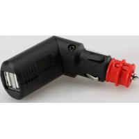 Usb Double Charging Socket With Universal Plug Black