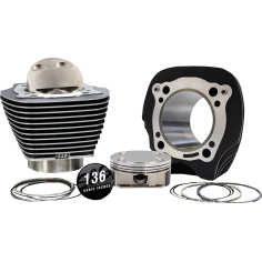132 High Compression - 136 Big Bore Kit Highlighted Fins, Black Granite