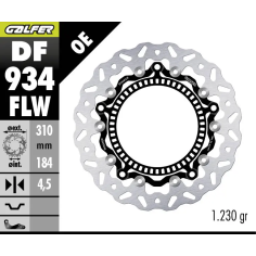Brake Rotor Floating Wave Black, Silver, Stainless Steel