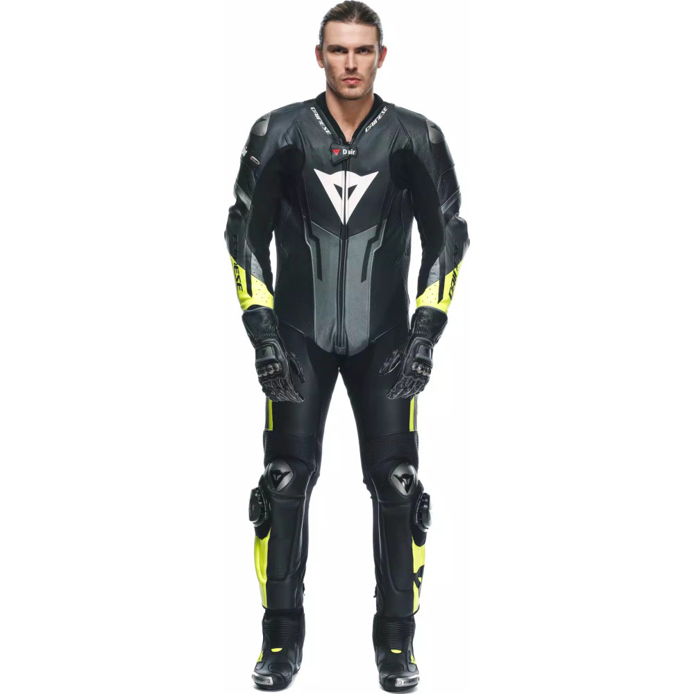 MISANO 3 D-AIR® - MEN'S 1-PIECE MOTORCYCLE PERFORATED LEATHER SUIT WITH AIRBAG