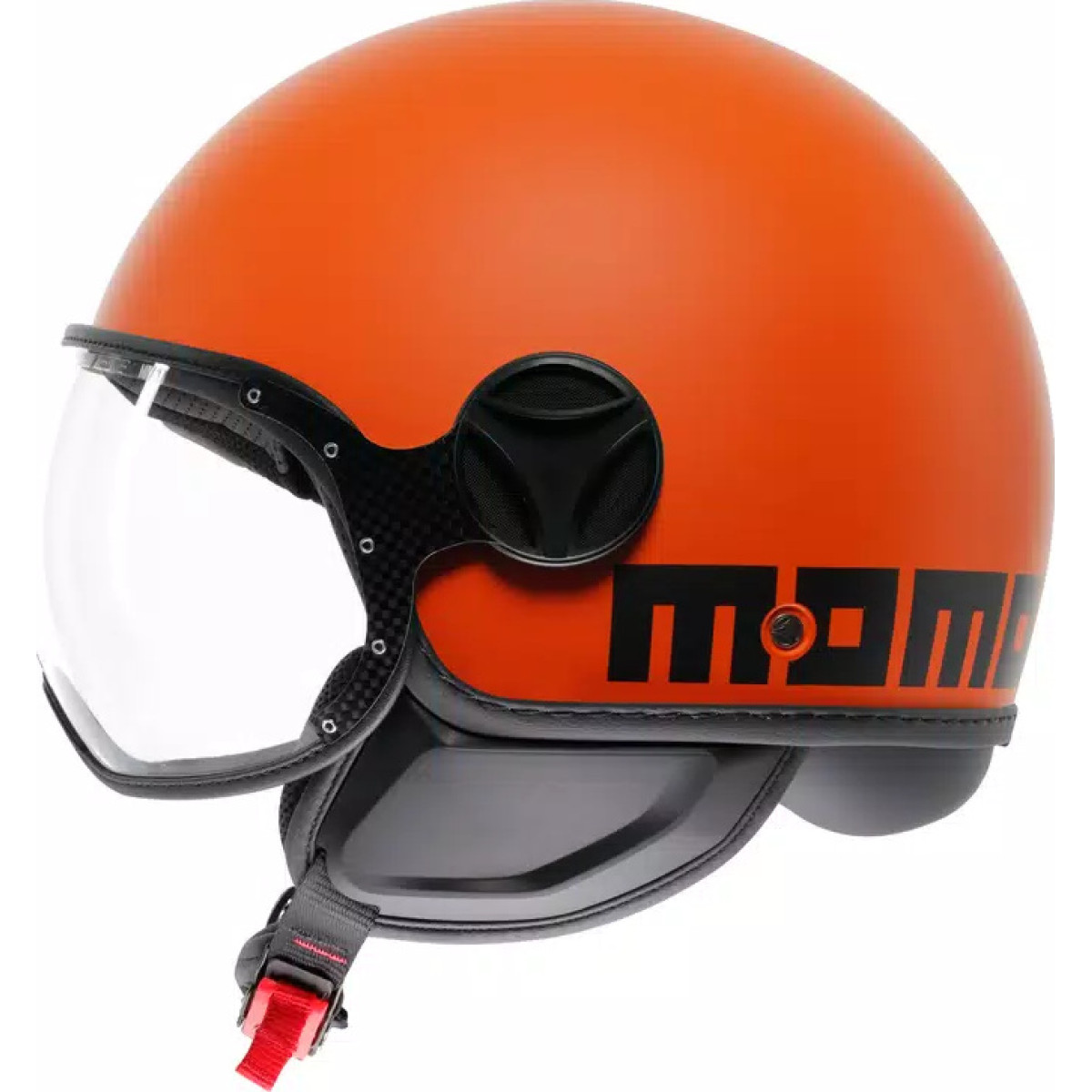 MOMODESIGN FGTR CLASSIC MATT ORANGE / BLACK - JET HELMET WITH VISOR E2206