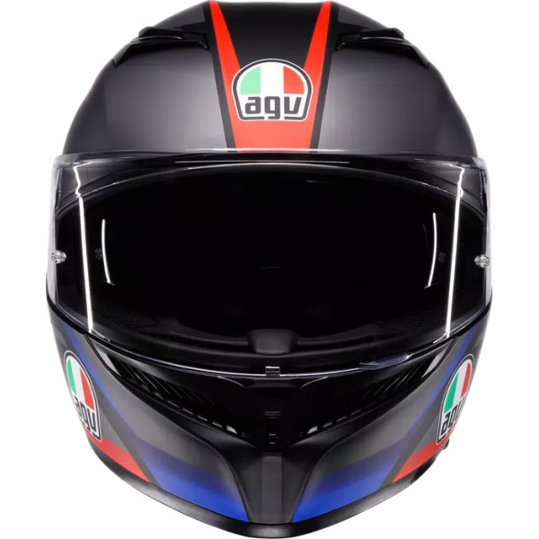 K3 STRIGA MATT BLACK/BLUE/RED - MOTORBIKE FULL FACE HELMET E2206