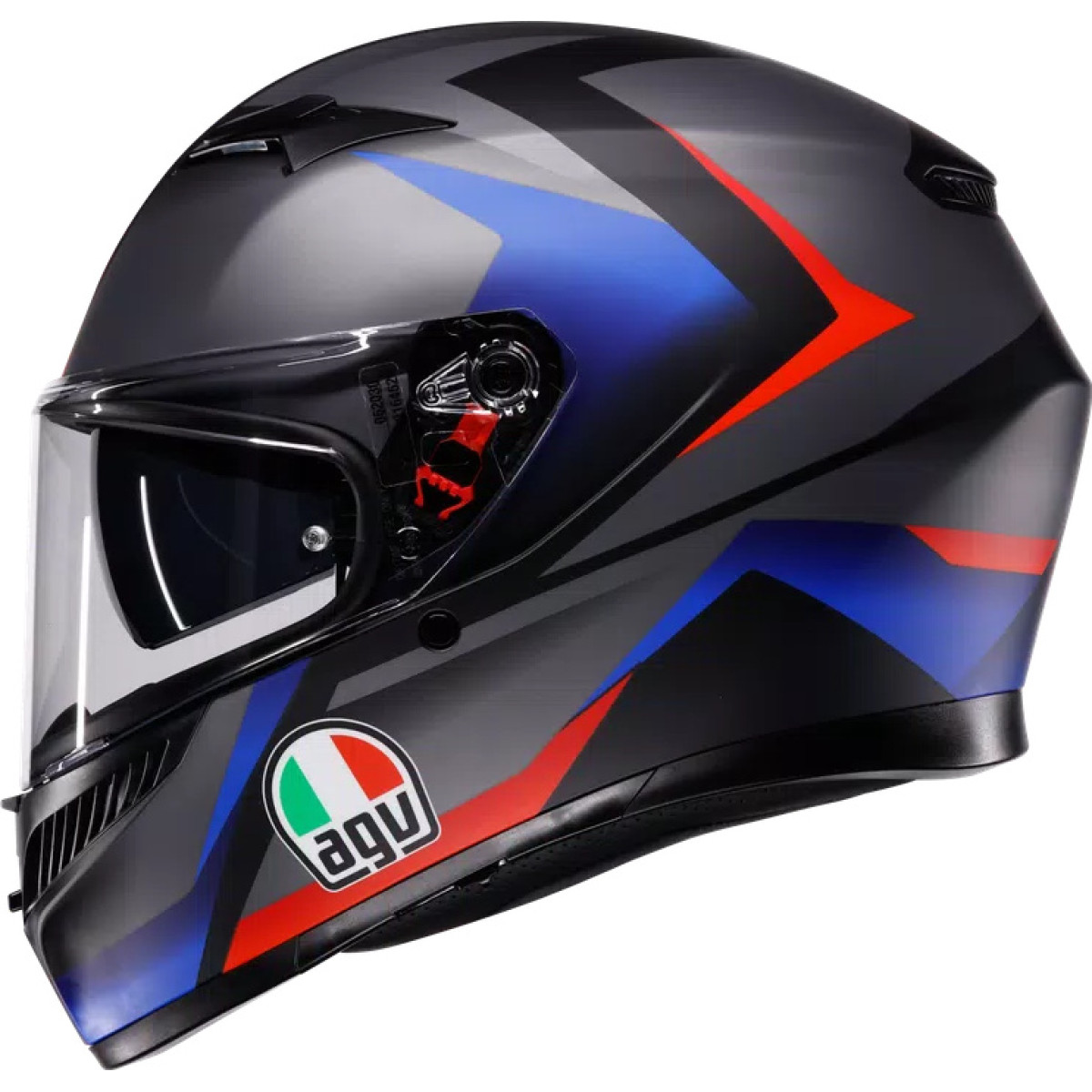K3 STRIGA MATT BLACK/BLUE/RED - MOTORBIKE FULL FACE HELMET E2206