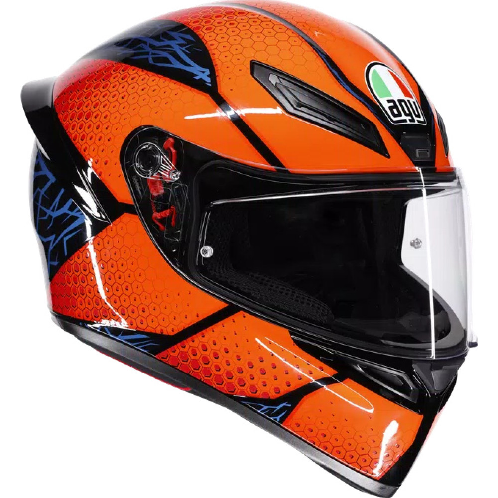 K1 S SPEEDARMOR BLACK/ORANGE/BLUE - MOTORBIKE FULL FACE HELMET E2206