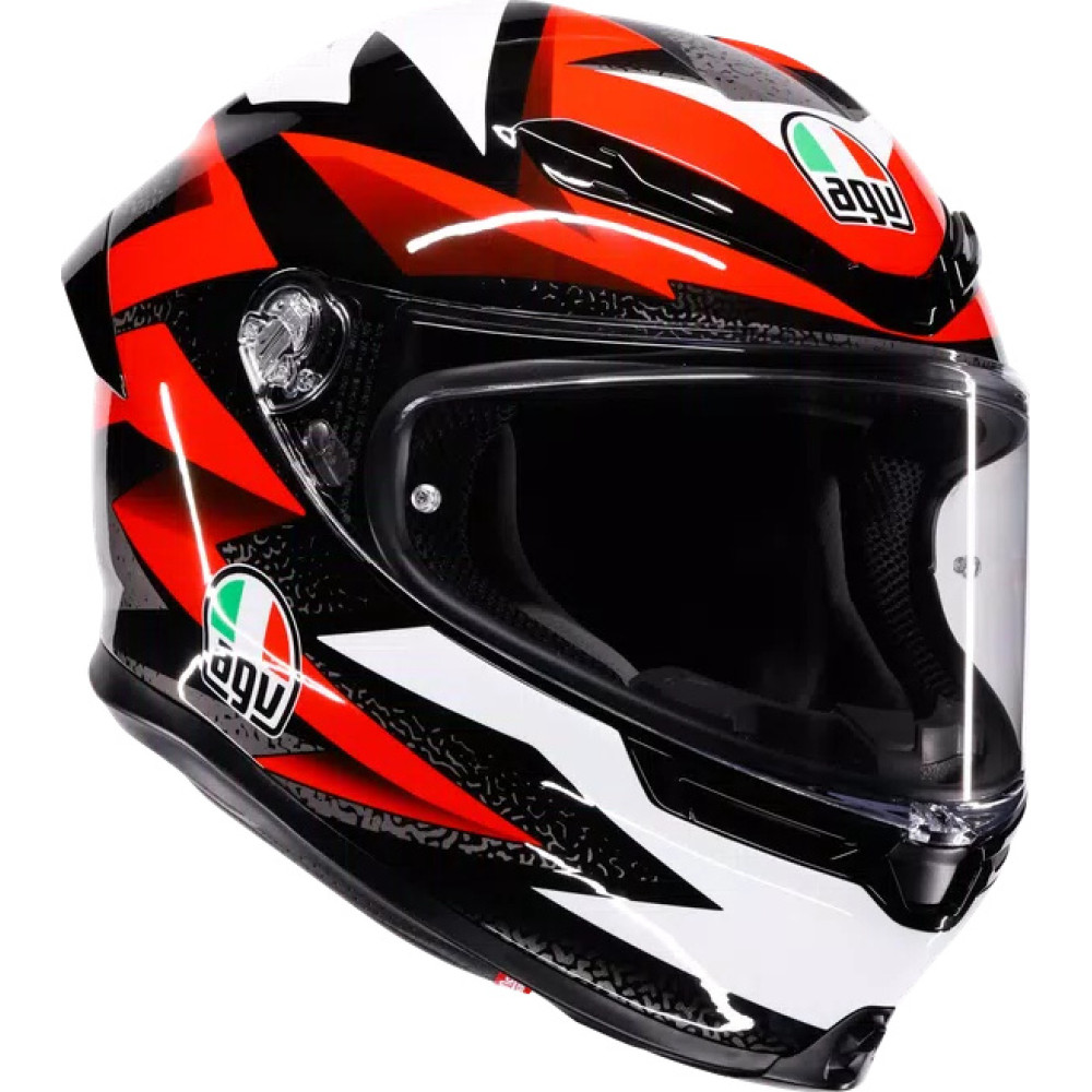 K6 S BRAVEN BLACK/RED/WHITE - MOTORBIKE FULL FACE HELMET E2206