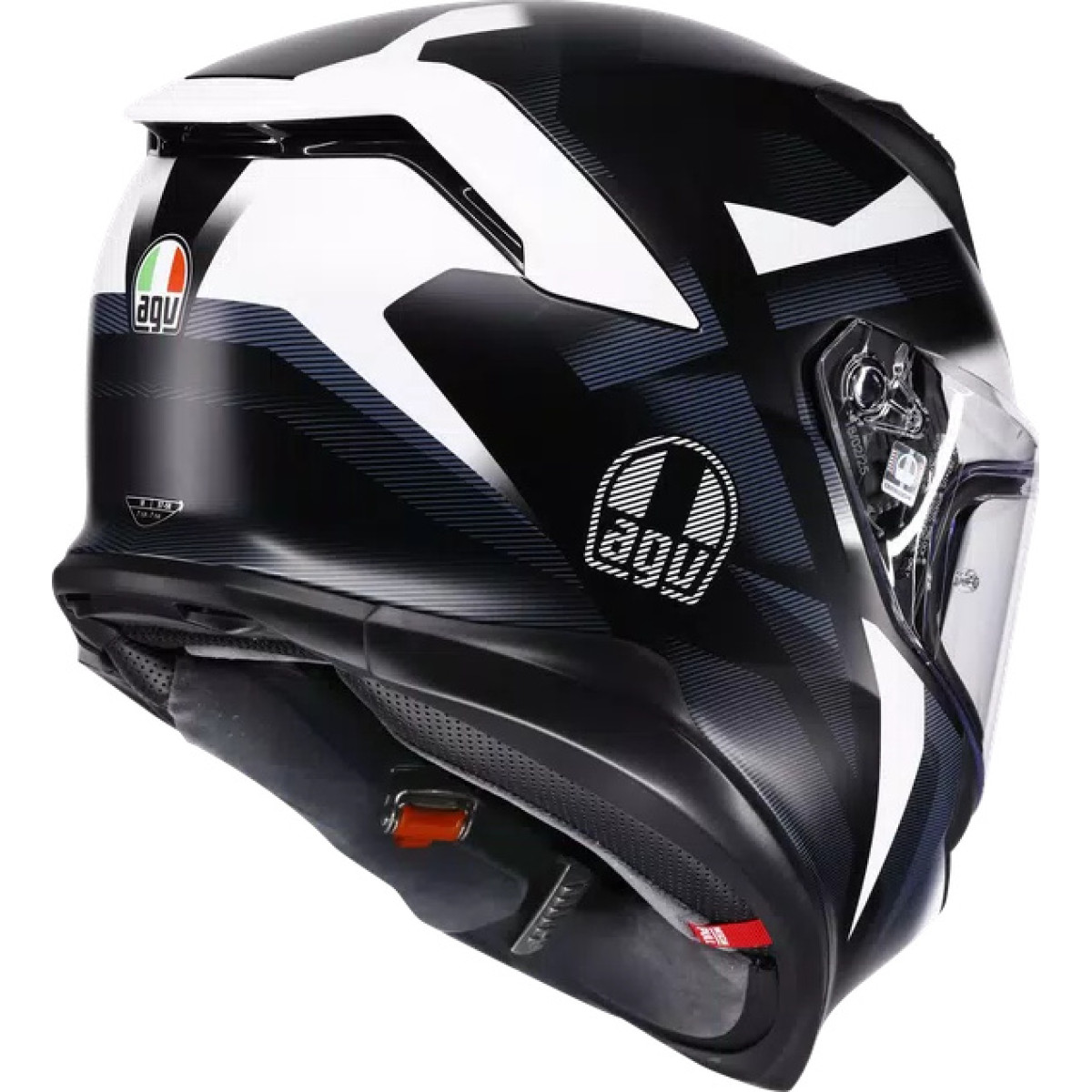 K7 MPLK GLIMPSE MATT BLACK/WHITE - MOTORBIKE FULL FACE HELMET E2206