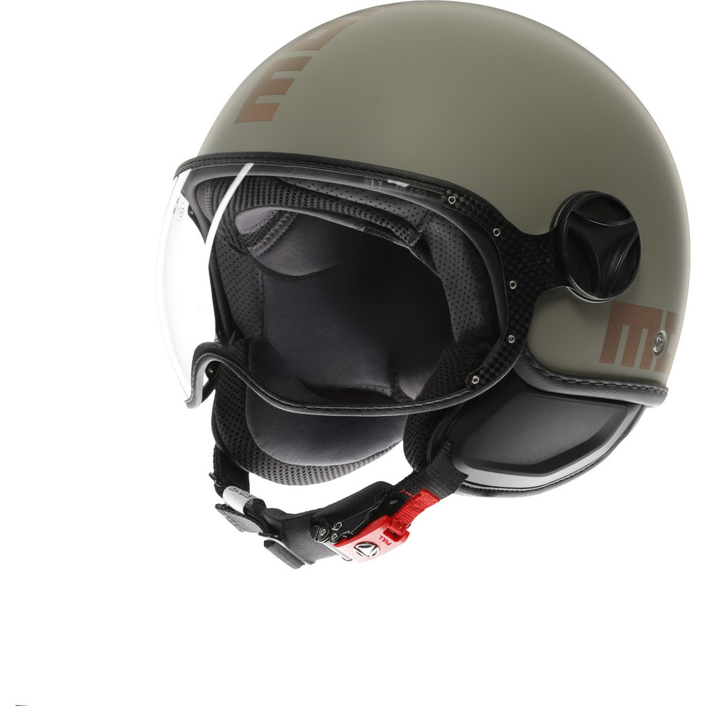 Momodesign Fgtr Classic Flip Matt Green / Bronze - Jet Helmet With Visor E2206