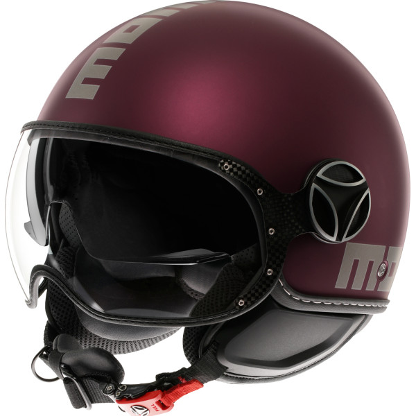 Momodesign Fgtr EVO Matt Amarena / Silver - Jet Helmet With Dual Visor E2206