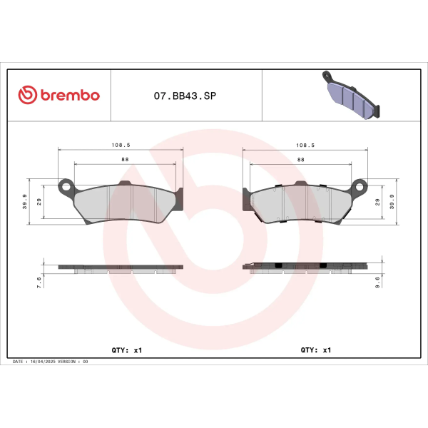 Brake Pad Sinter Sp Prime Line