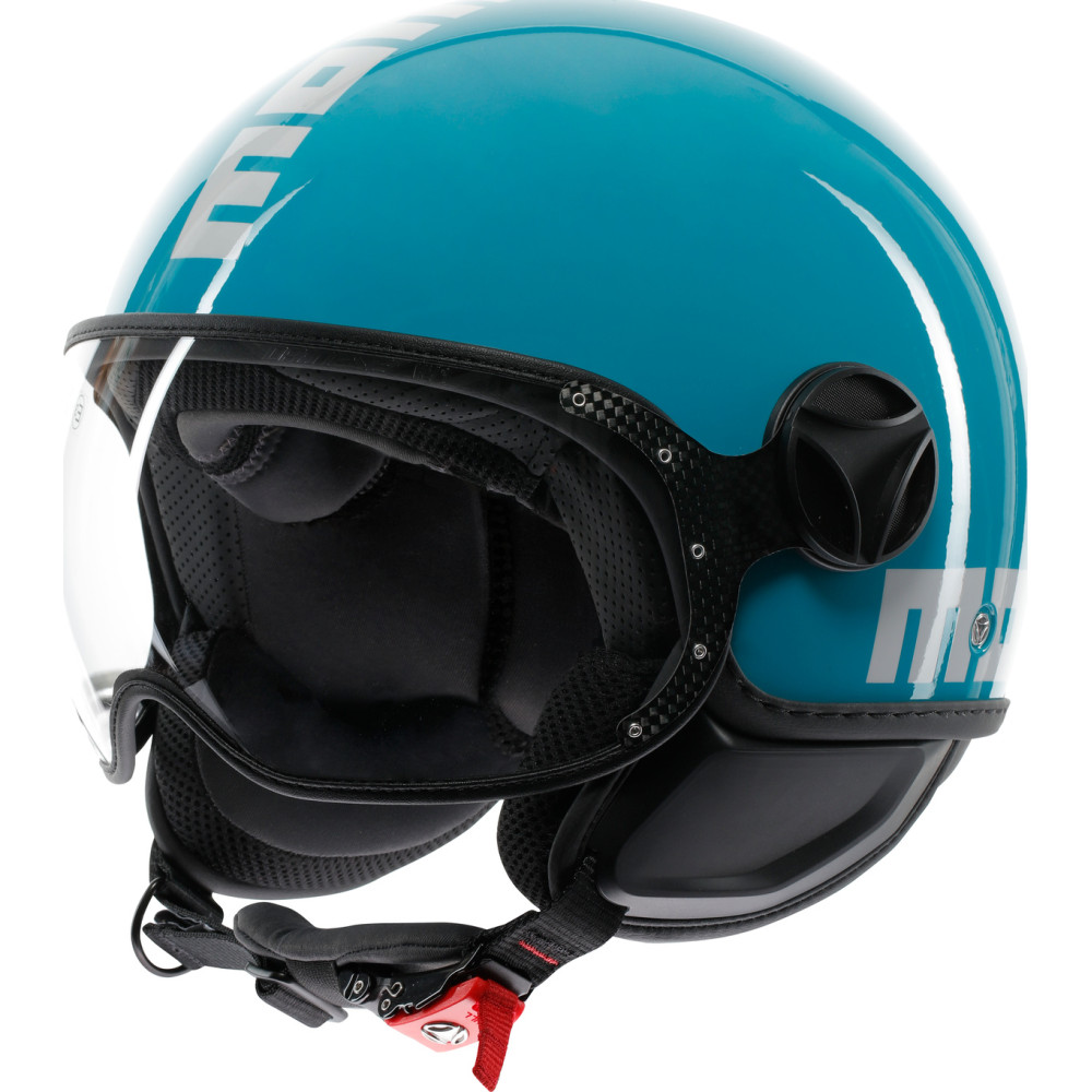 Momodesign Fgtr Classic Candy Lake Blue / White - Jet Helmet With Visor E2206