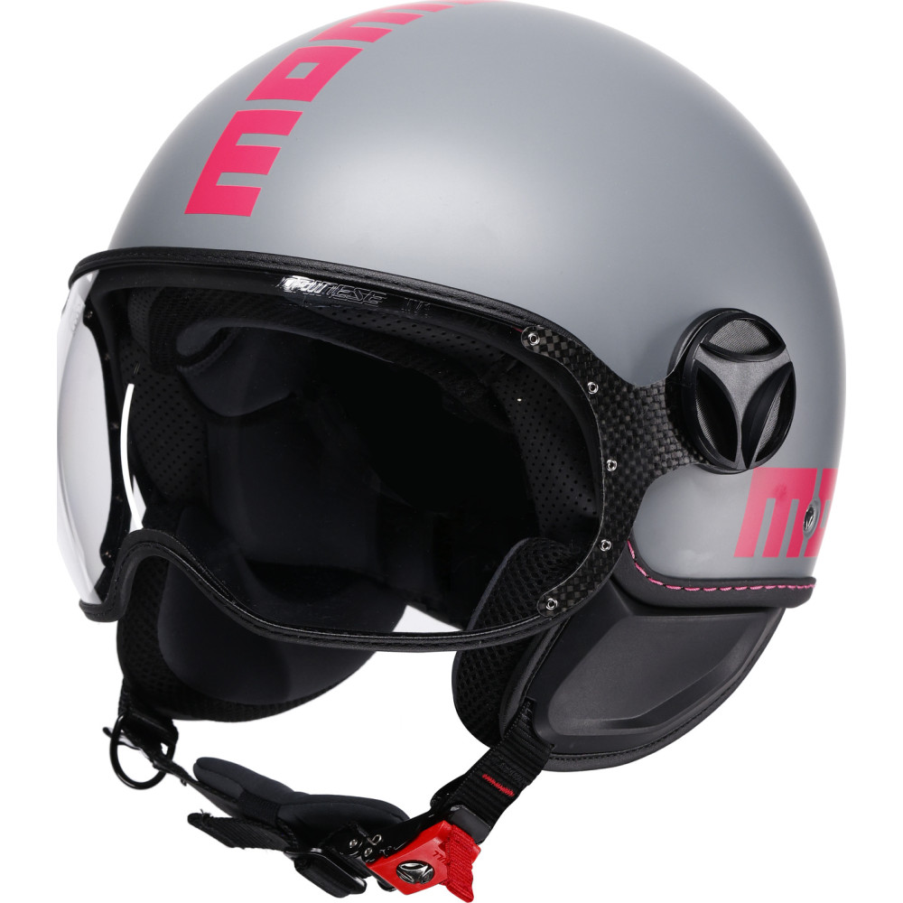 Momodesign Fgtr Classic - Jet Helmet With Visor E2206 - Fluo Matt Grey/fucsia