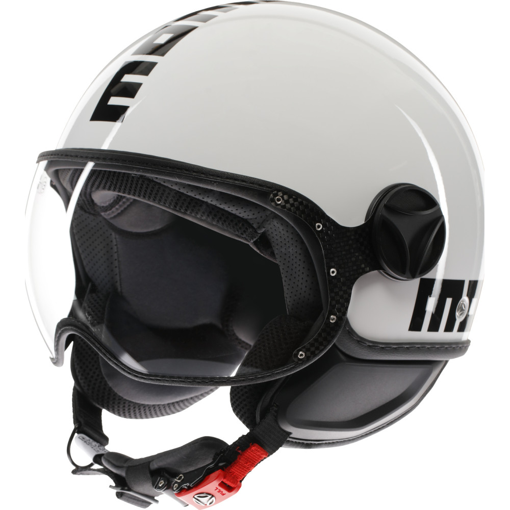 Momodesign Fgtr Classic Glossy White / Black - Jet Helmet With Visor E2206