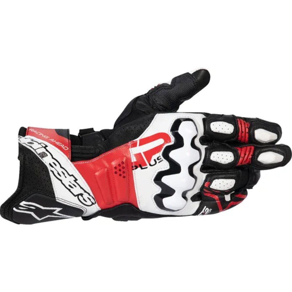 Gp Plus R V3 Leather Gloves White, Red, Black