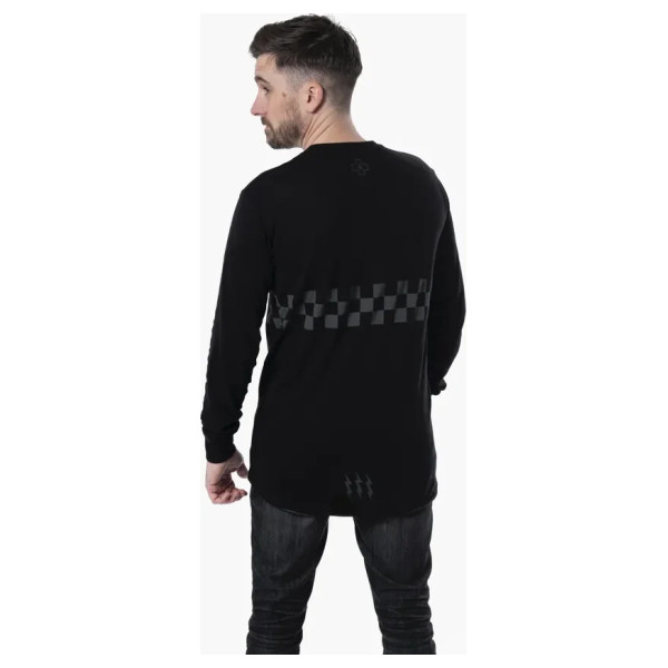 Moto Mesh Long Sleeve Bicycle Jersey Black