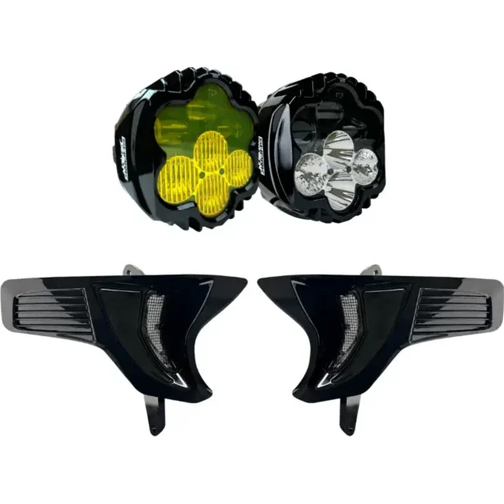 Shark Demon 2 Dual Headlight Kit With Led Turn Signal Vents Clear-Yellow