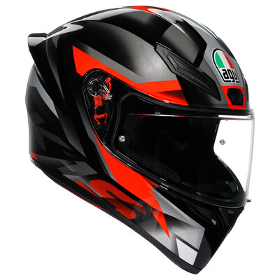 K1 S - Fastlap Black/grey/red - Motorbike Full Face Helmet E2206