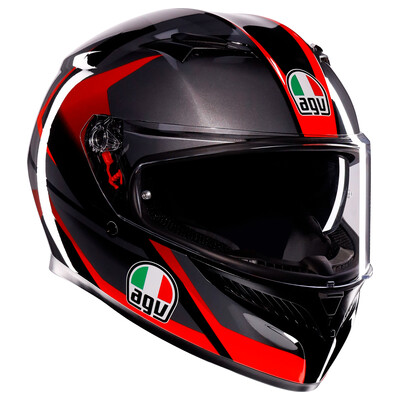 Cască AGV K3 Striga, negru-gri-roșu