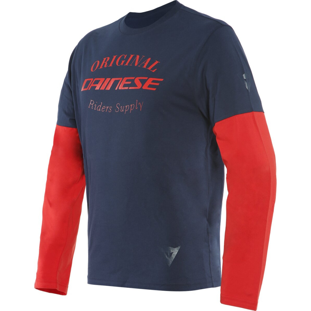 Dainese Paddock t-shirt ls Culoare: Black-iris lava-red