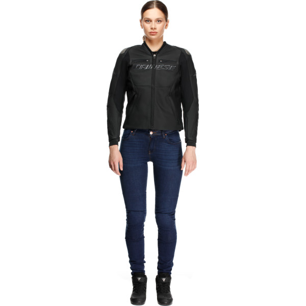 Jacheta Dainese Racing 5 - Dama / Piele / Negru - 2025