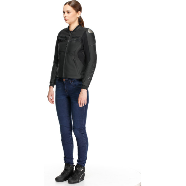 Jacheta Dainese Racing 5 - Dama / Piele / Negru - 2025