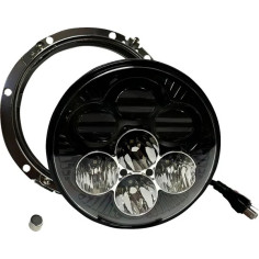 Shark Demon 7â Led Headlight With Backlight Gloss Black