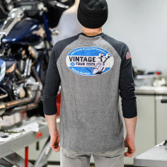 Vintage Tour Baseball T-shirt Gray
