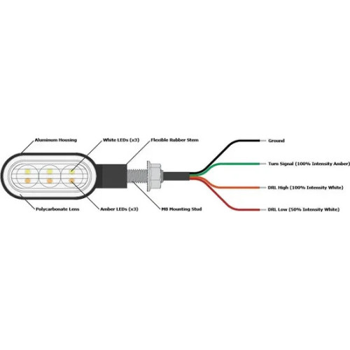 T3 Switchback M8 Led Turn Signals Amber, White